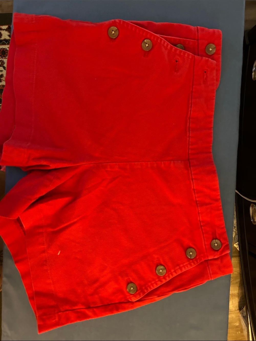 Banana Republic Red High-Waist Button-Front Shorts